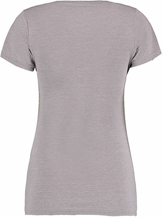 Kustom Kit Γυναικείο Διαφημιστικό T-shirt Κοντομάνικο Light Grey Marl