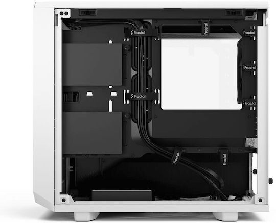 Fractal Design Meshify 2 Nano Gaming Mini Tower Computer Case with Side Window White