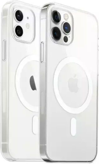 Forcell Mag Cover Umschlag Rückseite Kunststoff Transparent (iPhone 12 / 12 Pro)