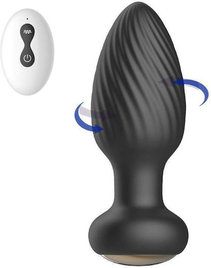 Kinksters Πρωκτική Σφήνα με Δυνατότητα Ασύρματης Λειτουργίας και Δόνηση Μαύρη
