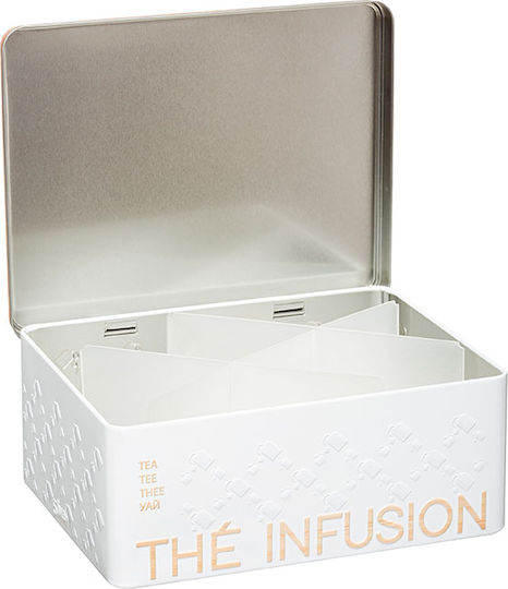 Atmosphera Relief Tea Box with Metallic Beige Lid 20.5x16x8.5cm