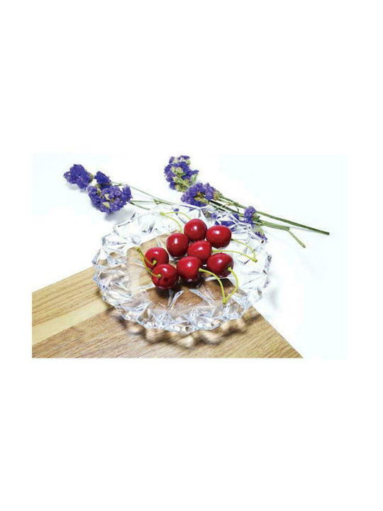 Homestyle Rocks Platou Deșert Sticlă Transparent cu Diametru 17.7cm 3buc