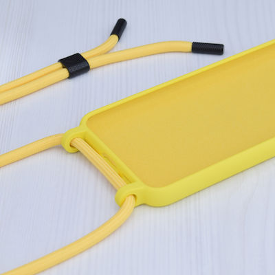 Techsuit Lanyard Silicone Back Cover with Strap Yellow (Honor Magic5 Lite)