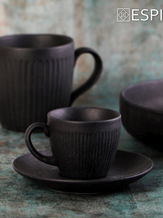 Espiel Gobi Set Tassen Cappuccino Keramik Gobi Black Sand 290ml 6Stück