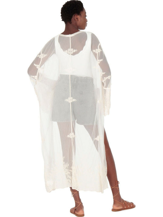 Long Women's Kimono Beige
