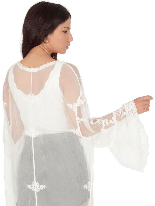Long Women's Kimono White