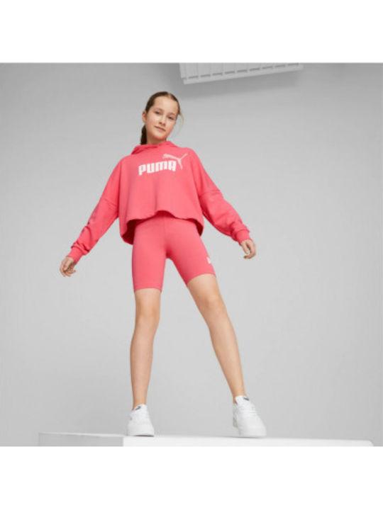Kinder Leggings Sport Kurz Orange ESS Logo