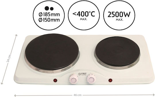 First Austria Countertop Burner Emaille Double Weiß