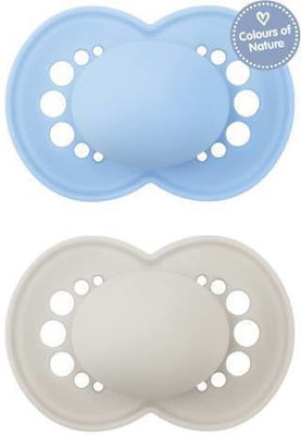 Mam Orthodontic Pacifiers Silicone Colours of Nature Matt Blue - Grey for 6-16 months 2pcs