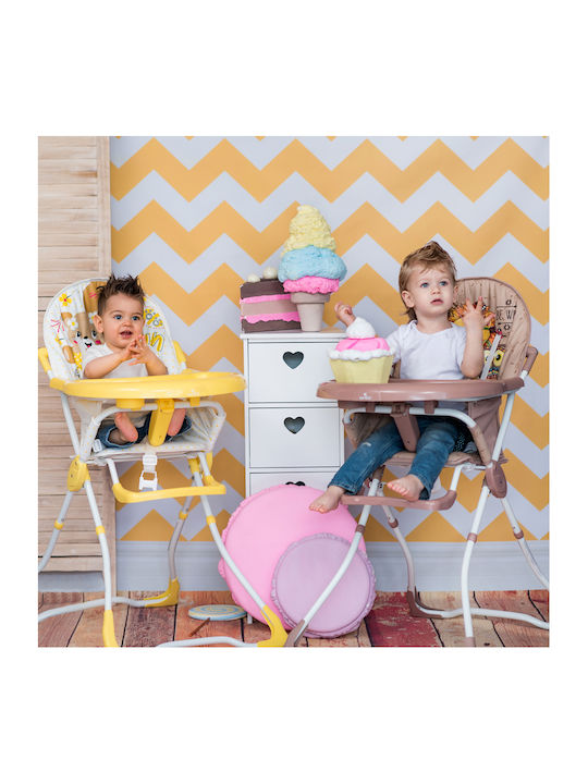 Lorelli Marcel Foldable Baby Highchair with Adjustable Height Gray Sleeping Bear