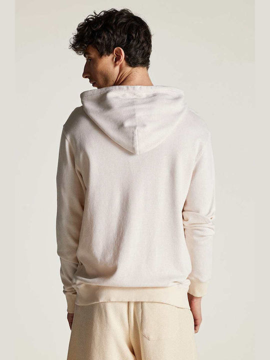 Dirty Laundry Herren Sweatshirt mit Kapuze und Taschen Beige