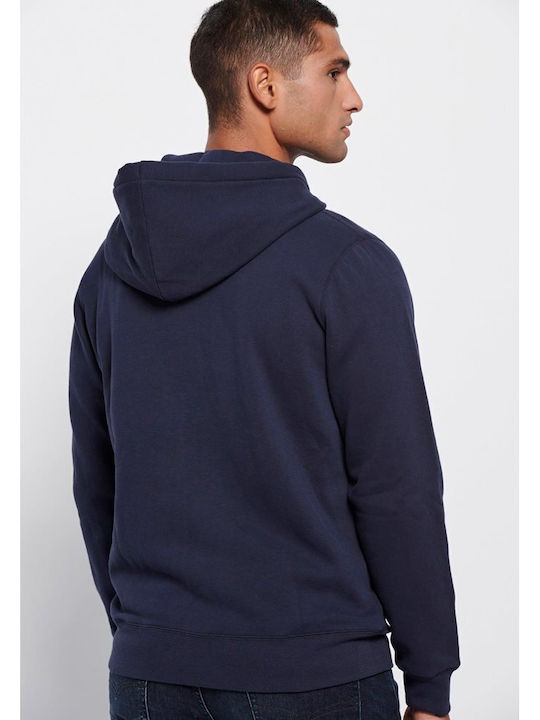 Garage Fifty5 Men's Sweatshirt Jacket with Hood and Pockets Navy Blue