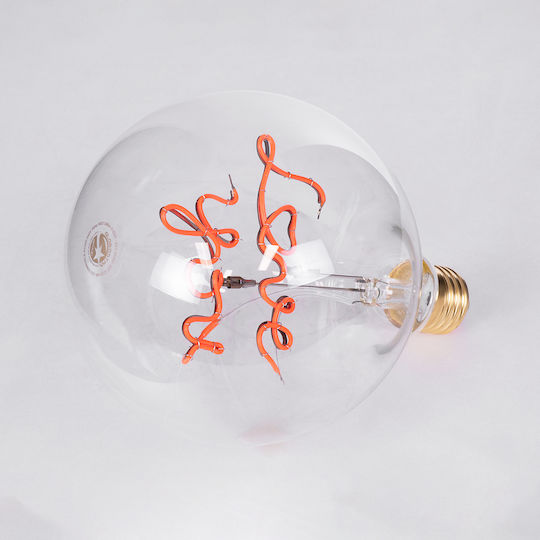 GloboStar LED Bulb 4W 180mm for Socket E27 and Shape G125 Red 340lm Dimmable