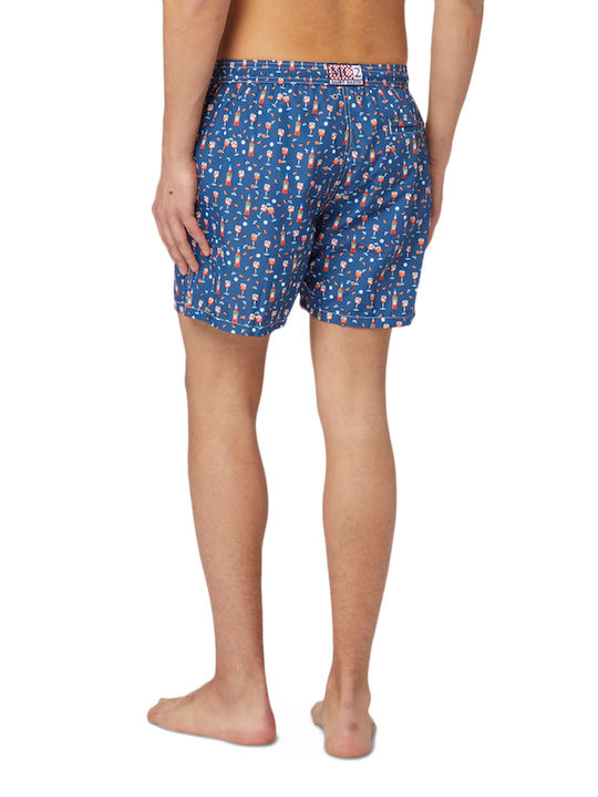 Double Spritz Men's Swimwear Shorts Blue with Patterns