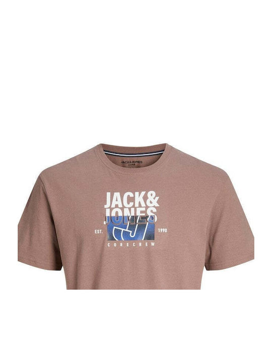 Jack & Jones T-shirt Bărbătesc cu Mânecă Scurtă Roz