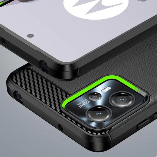 Techsuit Carbon Задна корица Силикон Черен (Moto G13)