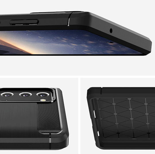 Techsuit Carbon Back Cover Σιλικόνης Μαύρο (Galaxy Note 20TCL 20L / 20L+ / 20 5G / 20S)