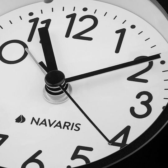 Navaris Design Square Tabletop Clock with Indicators Wooden with Alarm Clock Brown 54473.24.02