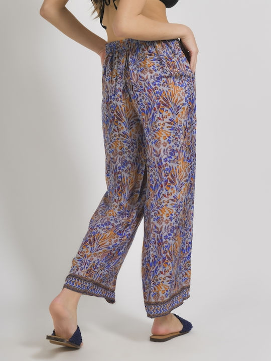Ble Resort Collection Women's Pants Beachwear in Blue color