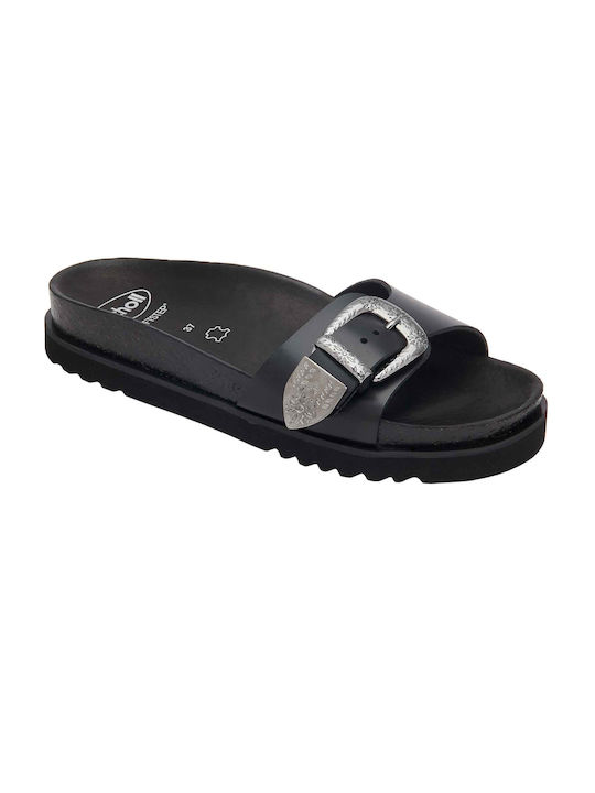 Scholl Harlington Women's Flat Sandals in Black Color