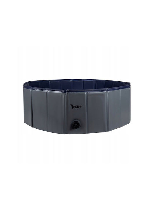 Purlov Zusammenklappbarer Hundepool Groß 100cm Blau Purlov Zusammenklappbarer Hundepool Groß 100cm Blau