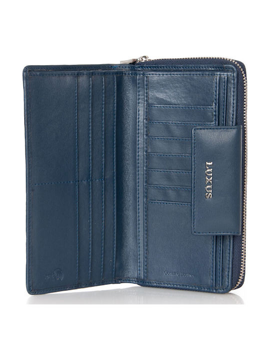 Leather Women's Wallet Classic Navy Blue