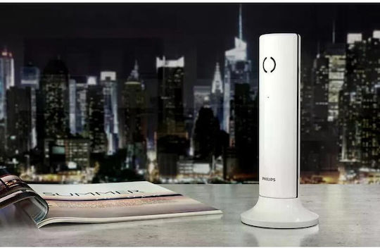 Philips M450 Ασύρματο Τηλέφωνο με Ελληνικό Μενού Λευκό