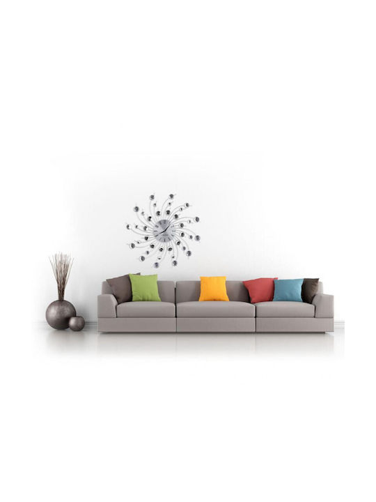 Esperanza Geneva 3D Ceas de Perete Metalic Negru Ø50cm