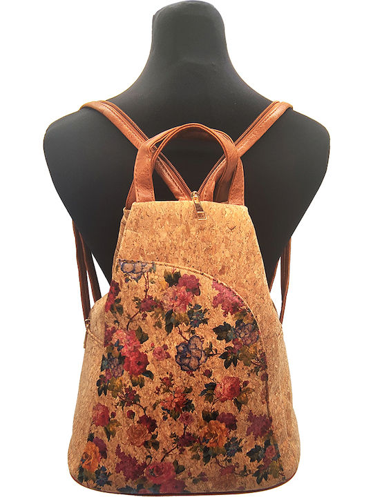 Women's Boho Cork Backpack/Chest Bag with Floral Design