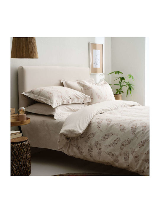 Vesta Home Karen 2 Coverlet Queen Size Cotton Satin Sand 230x270cm