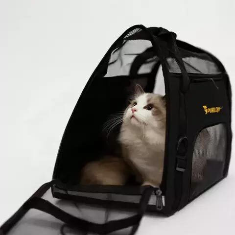Purlov Purlov Dog/Cat Carrying Black Handbag L50xW25xH30cm
