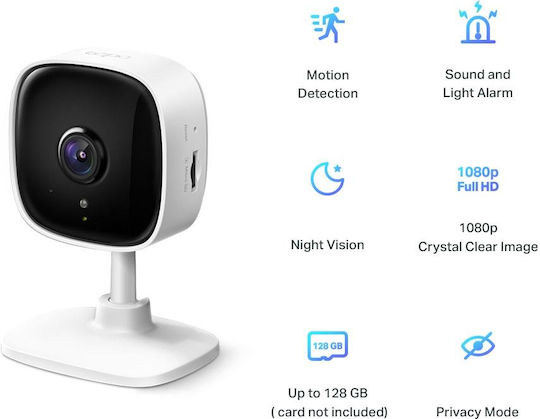 TP-LINK Tapo C100 v2 IP Surveillance Camera Wi-Fi Full HD 1080p with Two-Way Communication and Lens 3.3mm