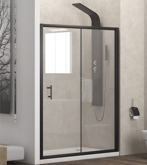 Karag Flora 500 Divider De Verandă Duș Cu Cabina De Duș Glisantă 130x190cm Sticlă Transparentă Nero Karag Flora 500 Divider De Verandă Duș Cu Cabina De Duș Glisantă 130x190cm Sticlă Transparentă Nero