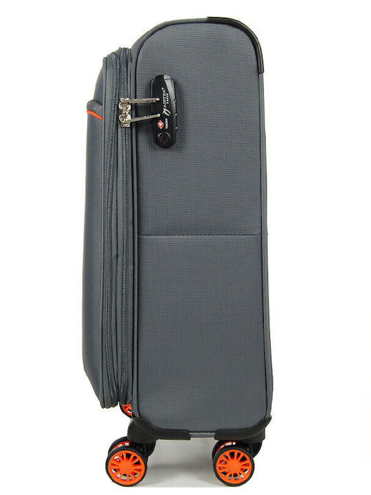 Airtex Paris Benzi Kabinen-Stoffkoffer Grau mit 4 Rädern Höhe 55cm