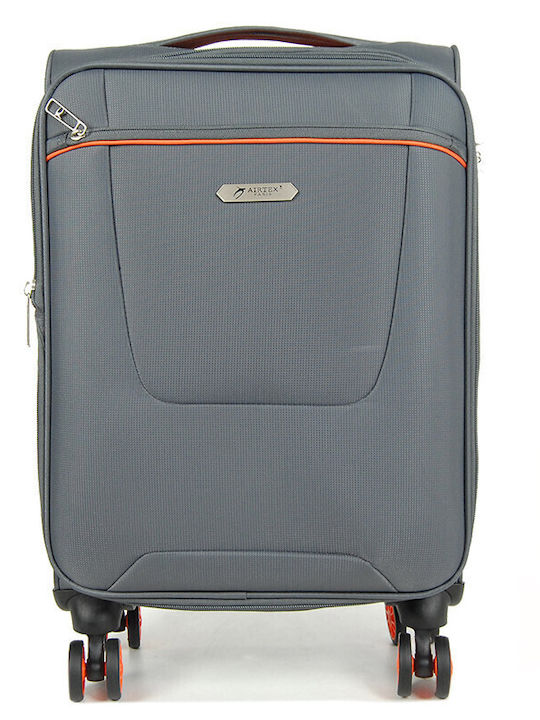 Airtex Paris Benzi Kabinen-Stoffkoffer Grau mit 4 Rädern Höhe 55cm