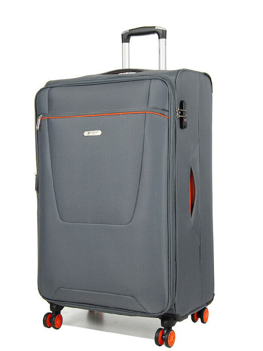 Airtex Paris Μεγάλη Βαλίτσα Ταξιδίου Υφασμάτινη Γκρι με 4 Ρόδες Ύψους 79εκ.