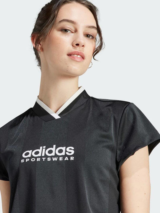 Adidas Tiro Colorblock Γυναικεία Αθλητική Μπλούζα Κοντομάνικη Μαύρη