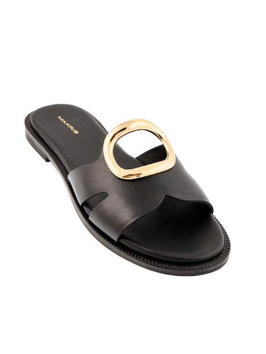 Makris 21.110.20 Women's Flat Sandals in Black Color