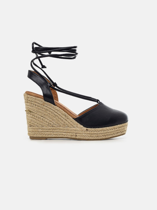 InShoes Women's Platform Espadrilles Black