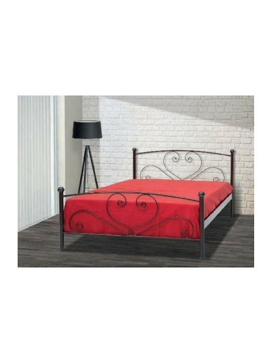 Kalimnos Pat Semi-dublu Metalic Cupru Pentru Saltea 110x190cm