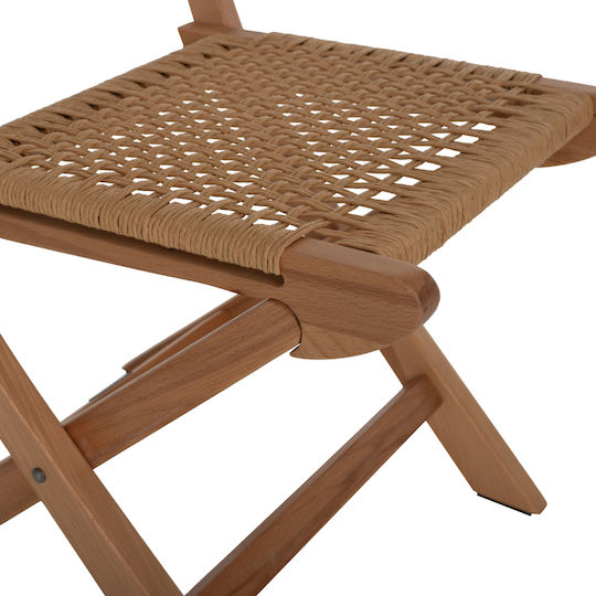 Foldable Kitchen Wooden Chair Brown 47x58x82cm