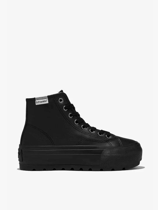 D.Franklin Femei Flatforms Sneakers Negre