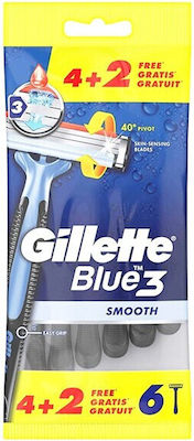 Gillette Disposable Body Razors with 3 Blades & Lubricating Tape 6pcs