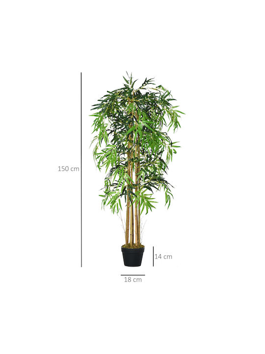 Изкуствено дърво за външно пространство Бамбук Green 150см Outsunny