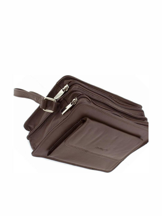 Leather Men's Bag Handbag Brown
