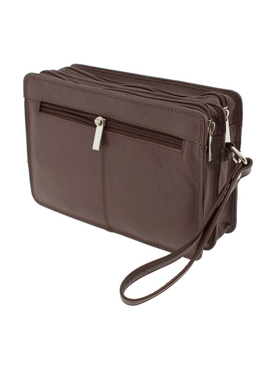 Leather Men's Bag Handbag Brown