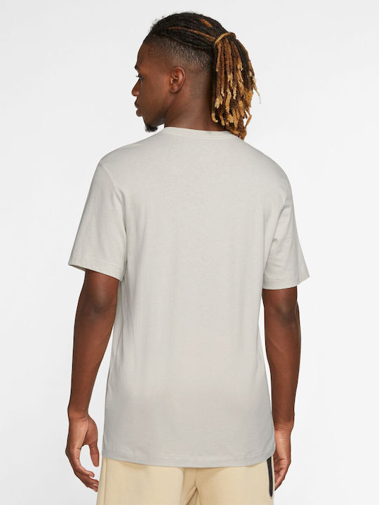 Nike Sportswear Club Men's Athletic T-shirt Short Sleeve Beige