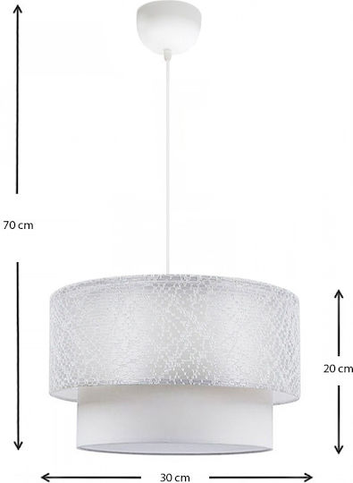 Megapap Barnhart Κρεμαστό Φωτιστικό Λευκό με Ντουί E27 30x30x70εκ.