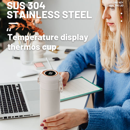 Techsuit Μπουκάλι Θερμός Ανοξείδωτο 400ml Πορτοκαλί