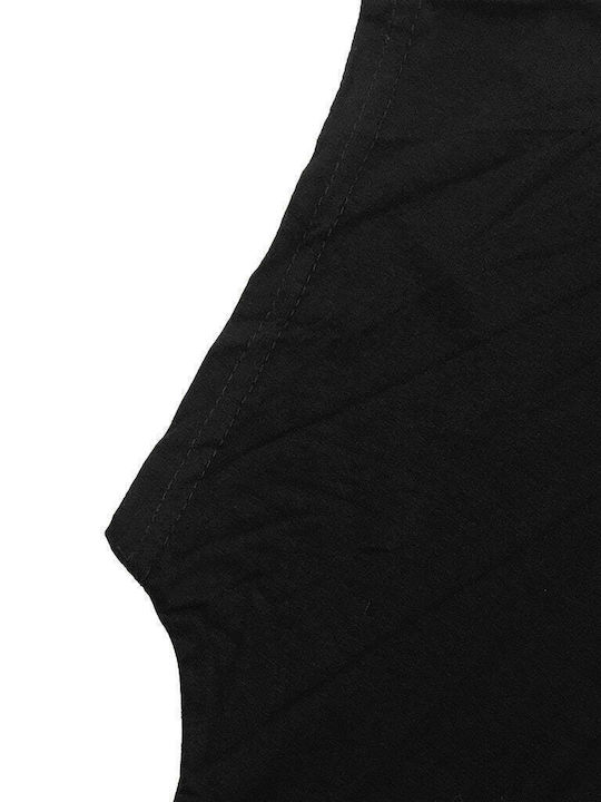 Damen Sommer Bluse Kurzärmelig Schwarz